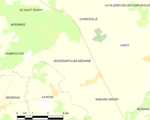 Detailkaart van de gemeente