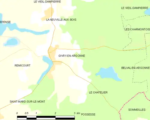 Detailkaart van de gemeente