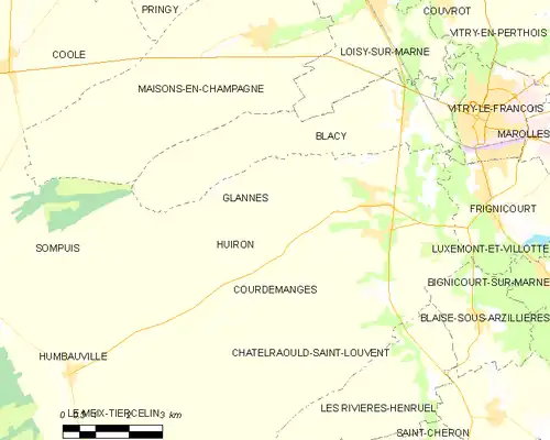 Detailkaart van de gemeente