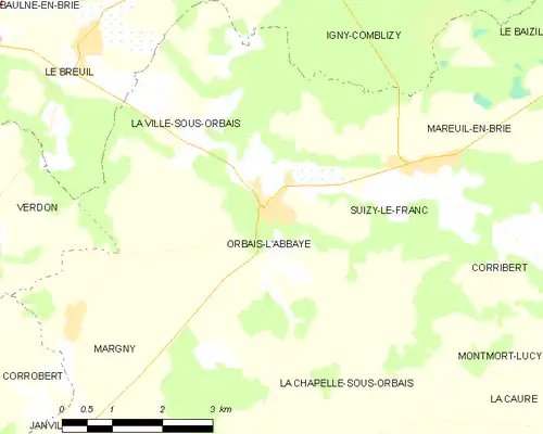 Detailkaart van de gemeente