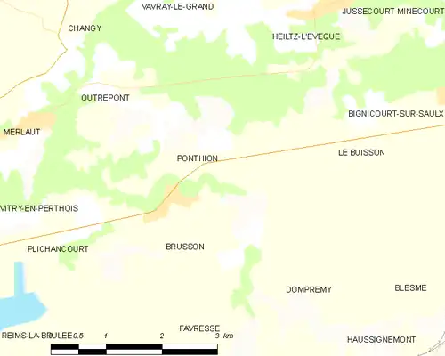 Detailkaart van de gemeente