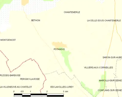 Detailkaart van de gemeente