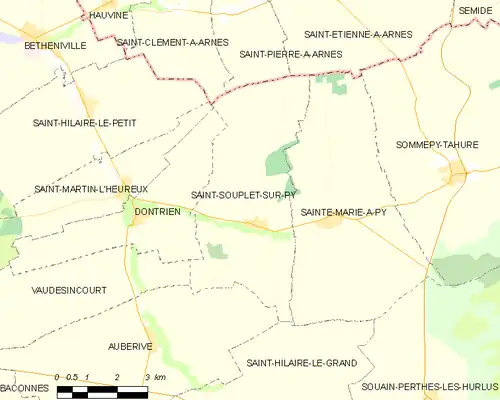 Detailkaart van de gemeente