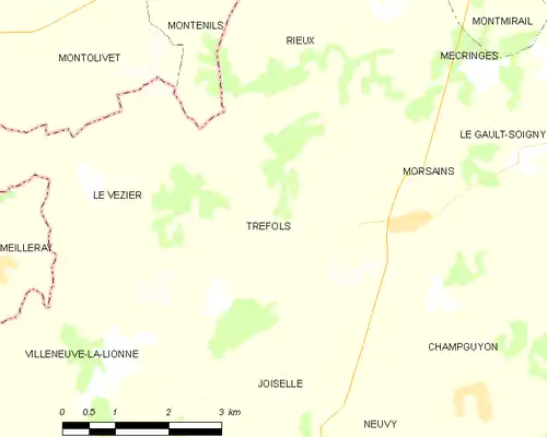 Detailkaart van de gemeente