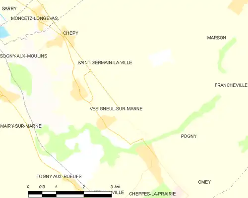 Detailkaart van de gemeente