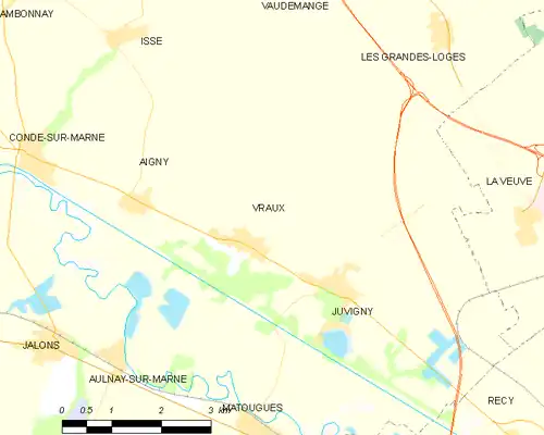 Detailkaart van de gemeente