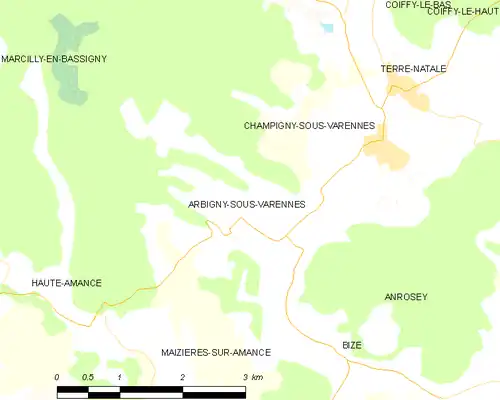 Detailkaart van de gemeente