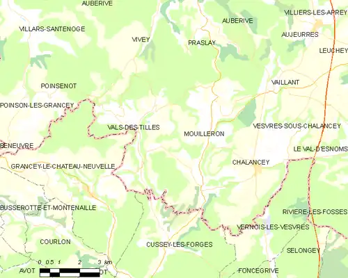 Detailkaart van de gemeente