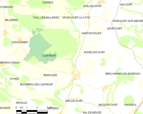 Detailkaart van de gemeente