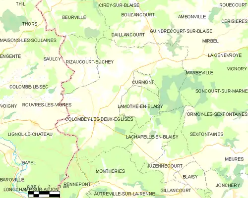 Detailkaart van de gemeente