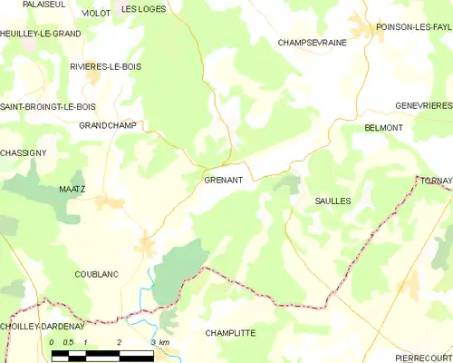 Detailkaart van de gemeente