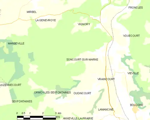 Detailkaart van de gemeente