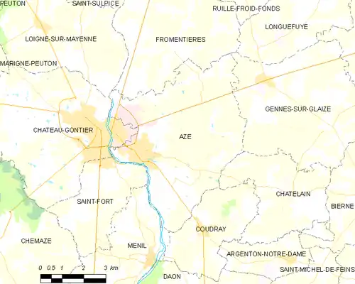 Detailkaart van de gemeente