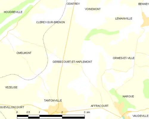 Detailkaart van de gemeente