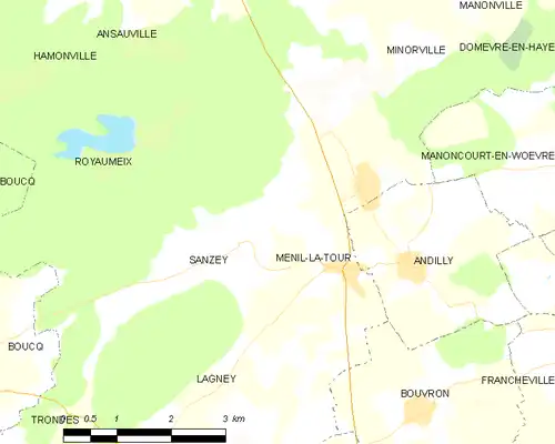 Detailkaart van de gemeente