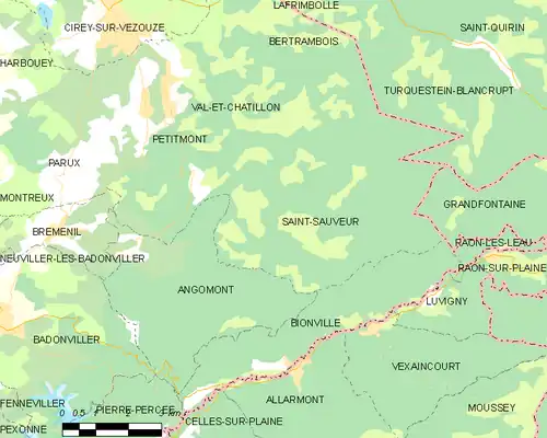 Detailkaart van de gemeente