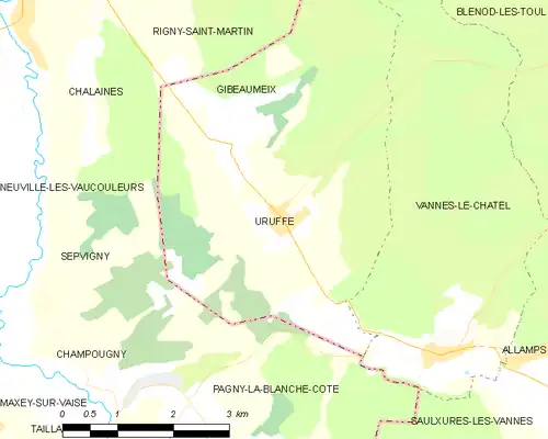 Detailkaart van de gemeente