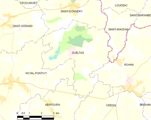 Detailkaart van de gemeente