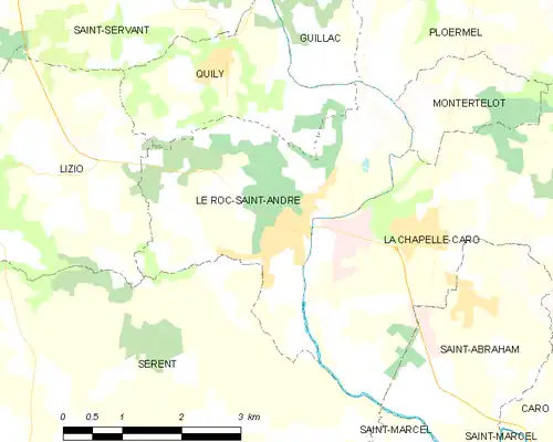 Detailkaart van de gemeente