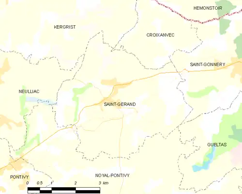 Detailkaart van de gemeente