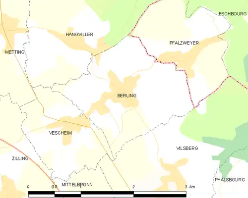 Detailkaart van de gemeente