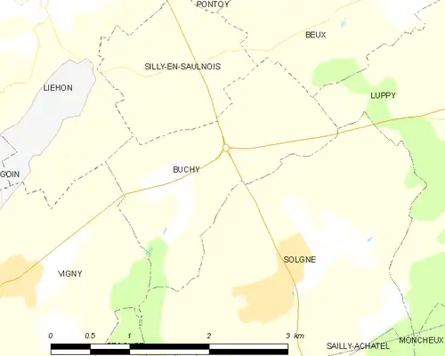 Detailkaart van de gemeente