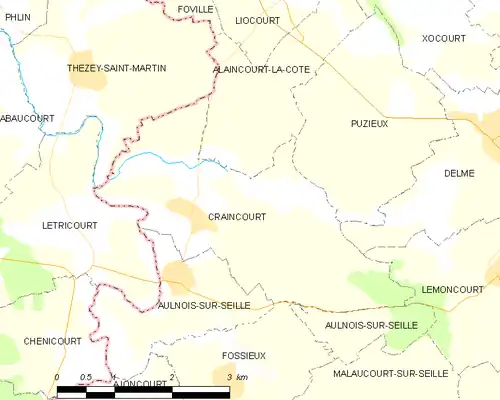 Detailkaart van de gemeente