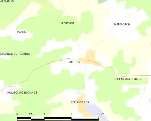 Detailkaart van de gemeente