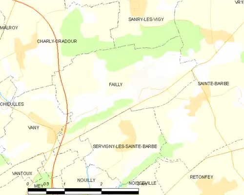 Detailkaart van de gemeente