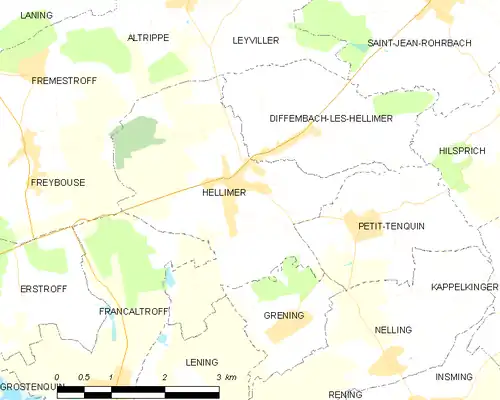 Detailkaart van de gemeente