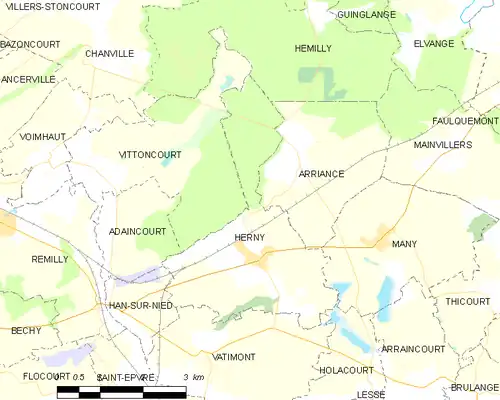 Detailkaart van de gemeente