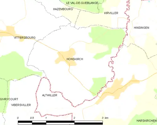 Detailkaart van de gemeente