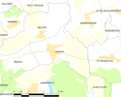 Detailkaart van de gemeente