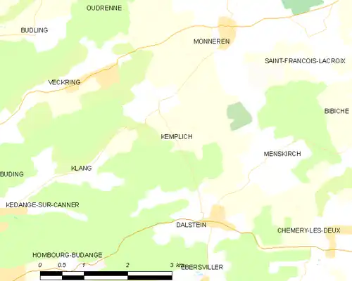 Detailkaart van de gemeente