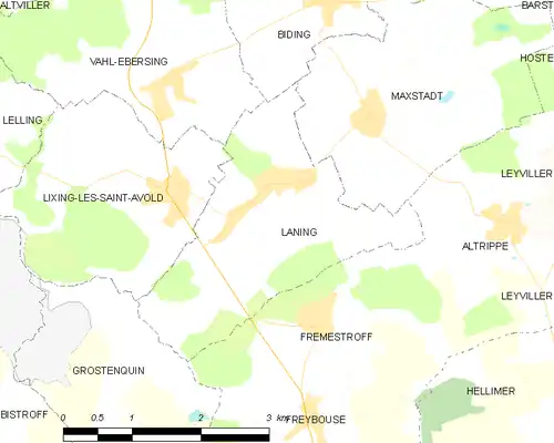 Detailkaart van de gemeente