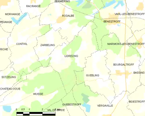 Detailkaart van de gemeente