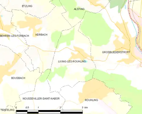 Detailkaart van de gemeente