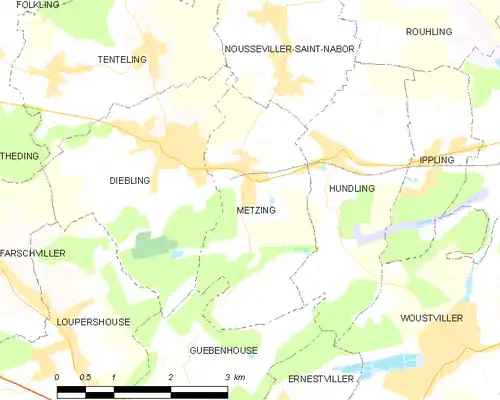 Detailkaart van de gemeente