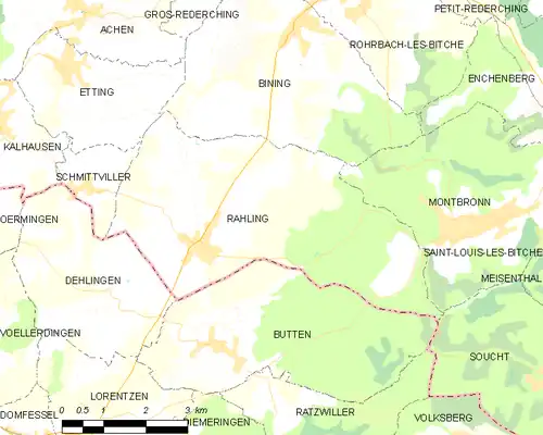 Detailkaart van de gemeente