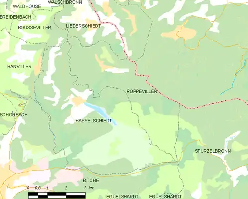 Detailkaart van de gemeente