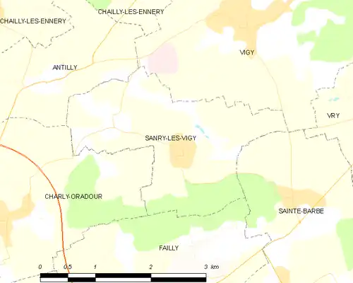 Detailkaart van de gemeente