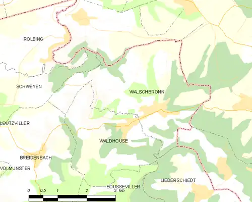 Detailkaart van de gemeente