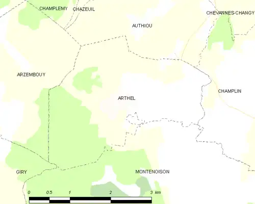 Detailkaart van de gemeente