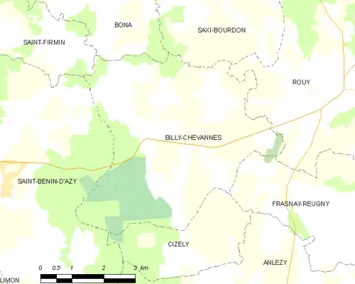 Detailkaart van de gemeente