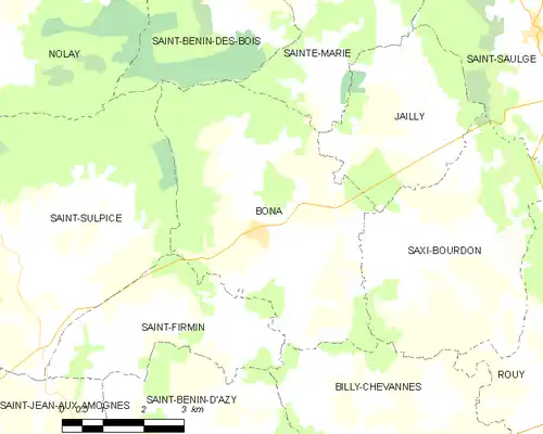 Detailkaart van de gemeente