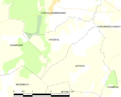Detailkaart van de gemeente