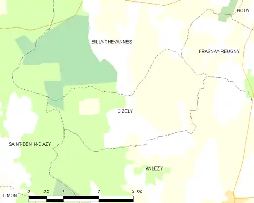 Detailkaart van de gemeente