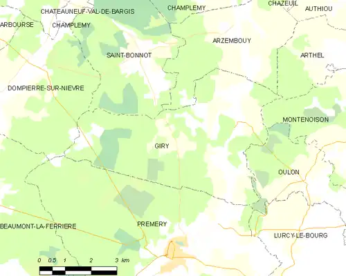 Detailkaart van de gemeente