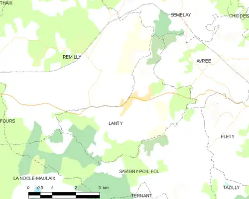 Detailkaart van de gemeente