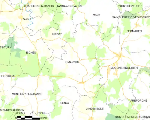 Detailkaart van de gemeente